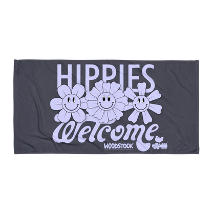 Hippies Welcome Sun Flower Beach Towel